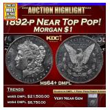 ***Auction Highlight*** 1892-p Morgan Dollar Near