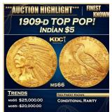 ***Major Highlight*** 1909-d Gold Indian Half Eagl