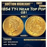 ***Major Highlight*** 1854 Gold Dollar TY-I Near T