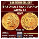 ***Major Highlight*** 1873 Open 3 Indian Cent Near