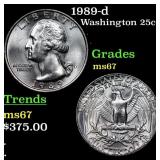 1989-d Washington Quarter 25c Grades GEM++ Unc