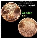 1oz .999 Fine Copper Bullion Round - Walking Liber