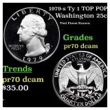 1979-s Ty 1 Proof Washington Quarter TOP POP! 25c