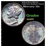 1942-p Mercury Dime Steve Martin Collection Rainbo