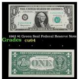 1963 $1 Green Seal Federal Reserve Note Grades Cho