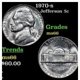 1970-s Jefferson Nickel 5c Grades GEM+ Unc