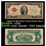 1928G $2 Red Seal United States Note Grades vf++