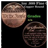 1oz .999 Fine Copper Bullion Round - We The People