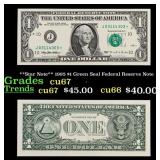 **Star Note** 1995 $1 Green Seal Federal Reserve N