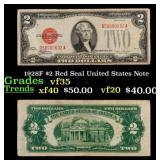 1928F $2 Red Seal United States Note Grades vf++
