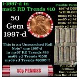 BU Shotgun Lincoln 1c roll, 1997-d 50 pcs Bank Wra