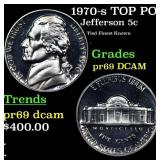 1970-s Proof Jefferson Nickel TOP POP! 5c Graded p