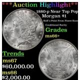 1880-p Morgan Dollar Near Top Pop! $1 ms66+ SEGS