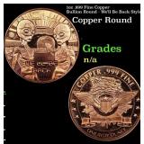 1oz .999 Fine Copper Bullion Round - We