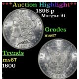 1896-p Morgan Dollar $1 ms67 SEGS