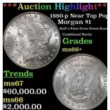 1880-p Morgan Dollar Near Top Pop! $1 ms66+ SEGS