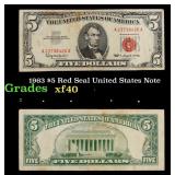 1963 $5 Red Seal United States Note Grades xf