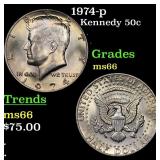 1974-p Kennedy Half Dollar 50c Grades GEM+ Unc