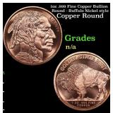 1oz .999 Fine Copper Bullion Round - Buffalo Nicke