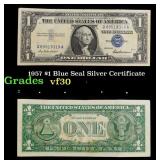 1957 $1 Blue Seal Silver Certificate Grades vf++