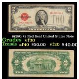 1928G $2 Red Seal United States Note Grades vf++