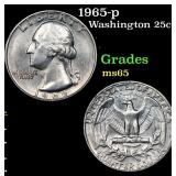 1965-p Washington Quarter 25c Grades GEM Unc