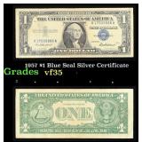 1957 $1 Blue Seal Silver Certificate Grades vf++