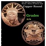 1oz .999 Fine Copper Bullion Round - Statue of Lib