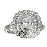 Decadence Sterling SIlver  6mm Cushion Bezel Set H