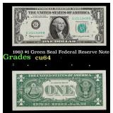 1963 $1 Green Seal Federal Reserve Note Grades Cho