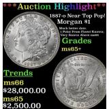 1887-o Morgan Dollar Near Top Pop! $1 ms65+ SEGS