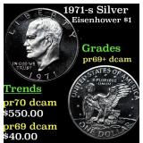 1971-s Silver Proof Eisenhower Dollar 1 Grades GEM