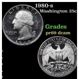 1980-s Proof Washington Quarter 25c Grades GEM++ P