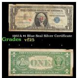 1957A $1 Blue Seal Silver Certificate Grades vf+