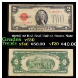 1928G $2 Red Seal United States Note Grades vf++