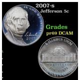 2007-s Proof Jefferson Nickel 5c Grades GEM++ Proo
