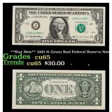 **Star Note** 1995 $1 Green Seal Federal Reserve N