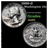 1989-d Washington Quarter 25c Grades GEM Unc