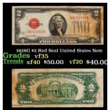 1928G $2 Red Seal United States Note Grades vf++