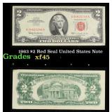 1963 $2 Red Seal United States Note Grades xf+