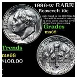 1996-w Roosevelt Dime RARE! 10c Grades GEM+++ Unc