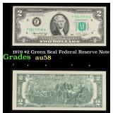 1976 $2 Green Seal Federal Reserve Note Grades Cho