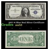 1957 $1 Blue Seal Silver Certificate Grades Select