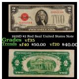 1928D $2 Red Seal United States Note Grades vf++