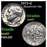 1975-d Roosevelt Dime 10c Grades GEM++ Unc