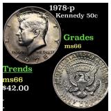 1978-p Kennedy Half Dollar 50c Grades GEM+ Unc