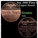 1oz .999 Fine Copper Bullion Round - We The People
