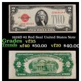 1928D $2 Red Seal United States Note Grades vf++