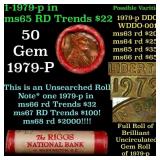 BU Shotgun Lincoln 1c roll, 1979-p 50 pcs Bank Wra