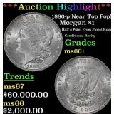 1880-p Morgan Dollar Near Top Pop! $1 ms66+ SEGS